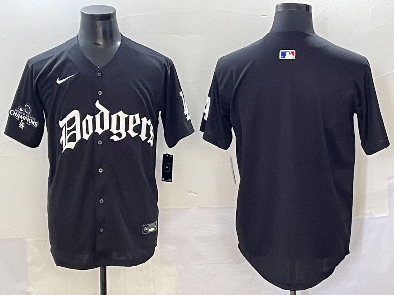 Men 2025 Los Angeles Dodgers Blank Black Seventh generation Joint Name Nike MLB Jersey style 8